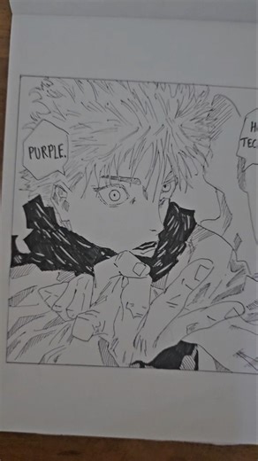 Drawing gojo using hollow technique purple manga panel