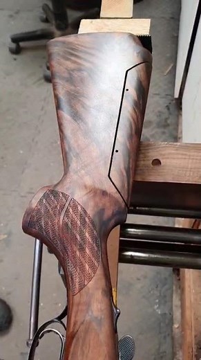 Skip-line chequering on a custom Krieghoff K-80