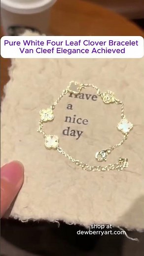 Pure White Four Leaf Clover Bracelet - Van Cleef Elegance Achieved