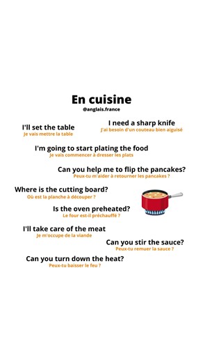 Phrases utiles en cuisine en anglais pour débutants