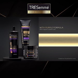 8.5K views · 340 reactions | Help prolong the life of your hair color with TRESemmé’s Color Vibrancy System (Tested up to 15 washes. With regular system use. Results may vary). With Purple Formula to neutralize brassy tones (With regular system use). For expert-level hair care, use TRESemmé (With regular system use). #BlondeBrilliance #TresemmePH ASC Ref Code: U0202P062024T | TRESemmé | Facebook