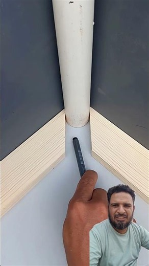 tricks for measuring the angle of wood with round pipe post #woodworking #tips #diy #skills #ideas