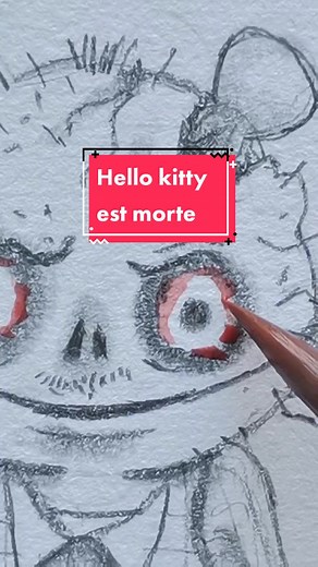 Creepy Hello Kitty Drawing - Horror Art Tips