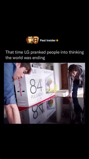 Past Insider on Instagram: "Best commercial EVER 💀📺🌆 LG Chile’s hidden camera prank showed off their Ultra HD screens by replacing an office window with an 82-inch display and shocking job applicants with a meteor strike! Follow @pastinsider for more 🌟 The prank triggered real panic before revealing the trick, ending with the tagline “Reality, or Ultra Reality?” to highlight the jaw-dropping realism of LG’s display technology. #LGChile #UltraHD #HiddenCameraPrank #MarketingGenius #RealityOrU