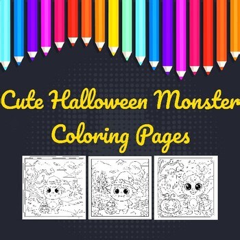 Cute Halloween Monster Coloring Pages | Spooky Fun Activity for Kids
