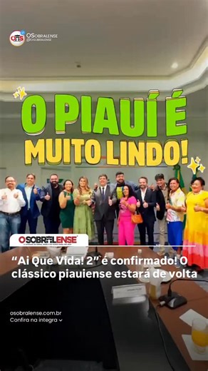 “Ai Que Vida! 2” é confirmado! O clássico piauiense estará de volta O aclamado filme “Ai Que Vida!”, que conquistou milhões de corações e se tornou um verdadeiro clássico do cinema piauiense, ganhará uma continuação: “Ai Que Vida! 2”. A confirmação foi feita nesta quarta-feira (17), durante um encontro especial entre o governador do Piauí, Rafael Fonteles, o secretário de Comunicação, Marcelo Nolleto, o cineasta Cícero Filho e todo o elenco do filme original. O longa, que já mostrou a riqueza cu