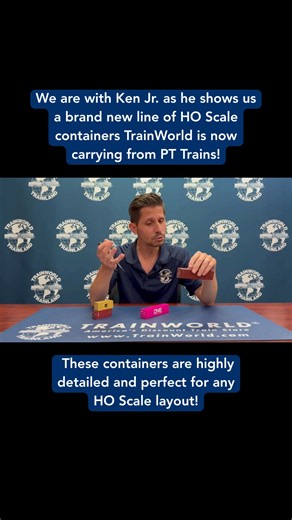 We are with Ken Jr. as he shows us a brand new line of HO Scale containers TrainWorld is now carrying from PT Trains - All the details in your hand! These containers are highly detailed and perfect for any HO Scale layout! 📦 https://f.mtr.cool/njeopnicjm Order today at TrainWorld.com! https://f.mtr.cool/pecwhfzjft #PTtrains #hoscale #containers #shipping #newarrival #instock #manufacturehighlight #trainworld #trainland #modeltrains #trains #modeltrain #modeltrainlayout #modeltrainhobby #railfan
