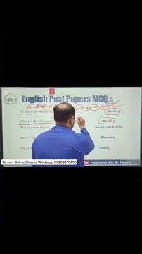 PPSC English Past Papers Solved | SPSC FPSC NTS CSS PMS GK and MCQs Preparation