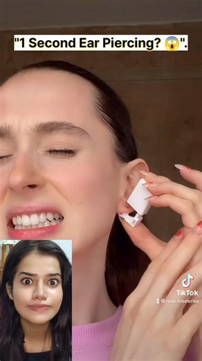 1 Second Ear Piercing Tool – Real or Fake? 🤯#shorts #earpiercing #youtubeshorts #makeuphacks