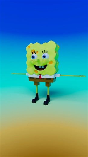 Spongbob 3D modeling 🤩 || #3d #art #modeling #blender3d #spongebob