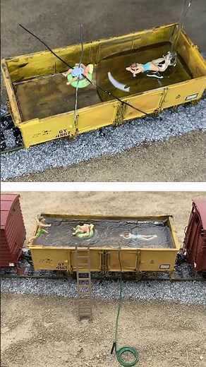 Train Pool Resin Pour - fun build #scalemodel #modeltrains #hoscale
