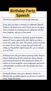 288K views · 2.1K reactions | Speech writing idea part_76 #speech #birthdayspeech | English Class | Facebook