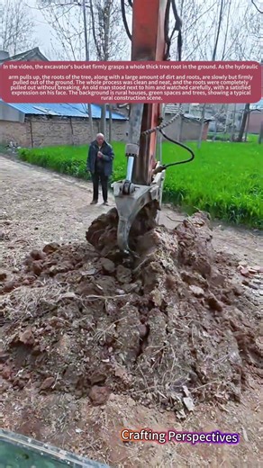 Satisfying Excavator Pulling Massive Tree Root!