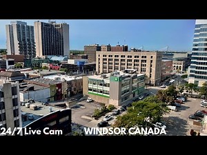 Live cam 24/7: Downtown Windsor, Ontario, Canada
