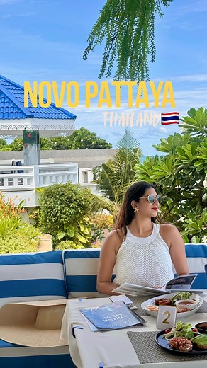 For Bookings 📞 918149015335 @nova_pattaya is a peaceful oceanfront stay with Greece vibes, in Pattaya. Rooms start at 8,500 Baht per night for 3–4 people and the in-house restaurant The View serves some of the best Thai and continental food. Perfect for a relaxing escape or even just a great meal by the sea. | Anjaly Jayachandran