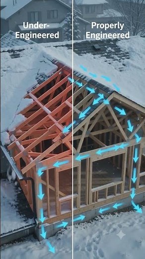 Why Do Roofs Suddenly Collapse? ❄️🏠 #duet #heavycivil #construction #architecture