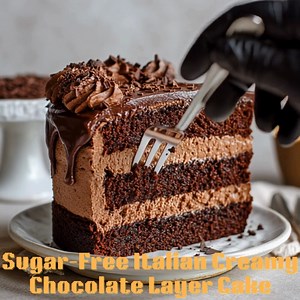  Sugar-Free Italian Creamy Chocolate Layer Cake Rich, elegant, and...
