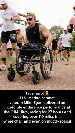 Marine combat veteran Mike Egan at G1M Ultra, racing for 27 hours in a wheelchair #sports #veteran