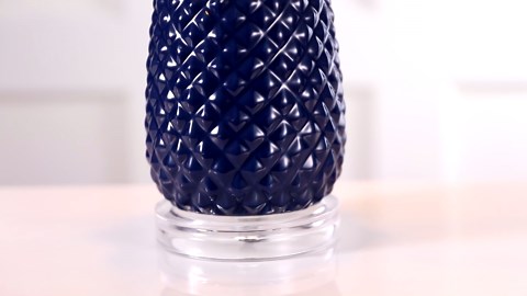 JONATHAN Y Pineapple 23 in. Navy/Gold Ceramic Table Lamp JYL4019A