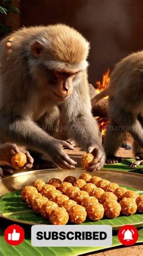 How Do Monkeys Make a Giant Dessert Feast? 🍰🐒 #shorts