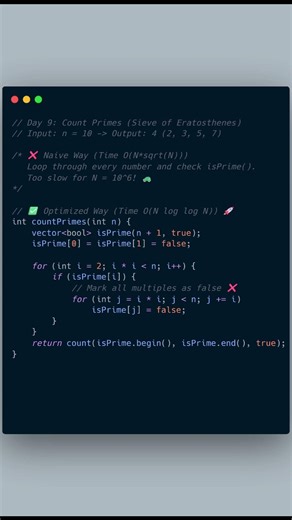 Find Primes Instantly with Sieve ⚡ Day 9 #Shorts #cpp #100daysofcode #coding #programming
