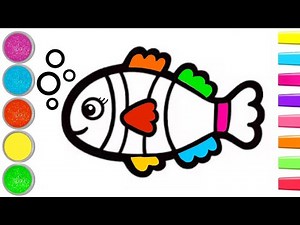 🌈✨❤️ 🐠 How to Draw a Fish | Rainbow Fish Drawing | Easy Animals Drawing | Step by Step Art Tutorial