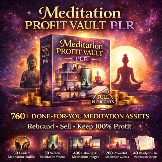 Meditation Assets Vault – 760  Guided Audios, Videos, Quotes PLR (digital Download) - Etsy