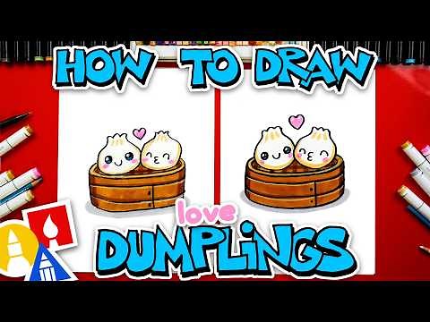 How To Draw Two Dumplings In Love - Valentine's Day