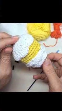Crocheted Easter with a chick in its shell