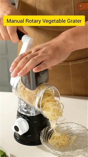 ▶️ Manual Rotary Vegetable Grater & Slicer – Carrot Shredder and Sheet Slicer #shorts