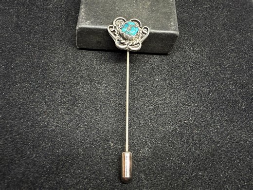 Vintage Sterling Silver and Turquoise Stick Pin - Etsy