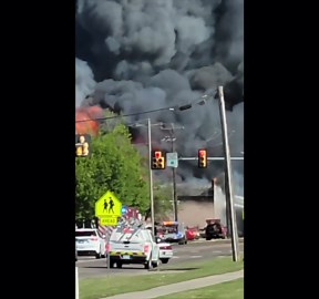 Smoke billows from structure fire in Oklahoma City