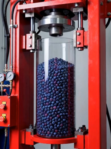 Fresh Blueberry Juice Making Daily — Hydraulic Press ASMR