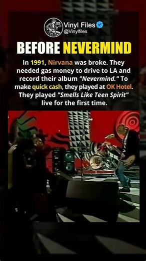 They Were Broke And Played "Smells Like Teen Spirit" For The First Time Live, 1991 - Nirvana