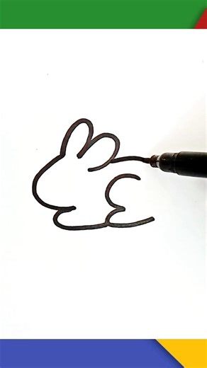 Bunny Drawing Easy Guide🐰🌸🌿#satisfying #drawing #shorts