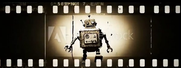 Vintage Robot Film Reel.
