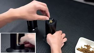 Electric Smart Herb and Spice Grinder, All-in-One Herb Spice Grinder - Simpo by Major Key (Black)