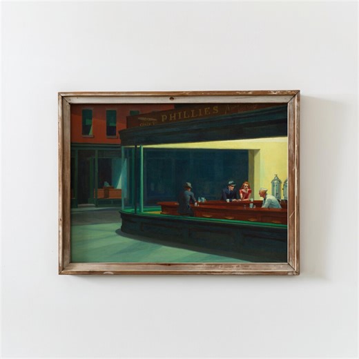 Nighthawks Edward Hopper Art Print Modern American Realism Wall Decor Mid Century Urban Diner Painting Vintage City Life Digital Download - Etsy