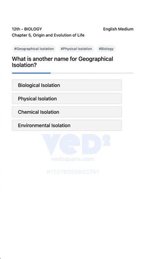 What is Another Name for Geographical Isolation 12th Biology