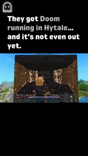 Drew ENT | Computer Engineering | Gaming on Instagram: "A modder has achieved peak gaming recursion, getting Doom to run inside Hytale, before the sandbox game has even officially launched. Using a Java port and an 80x60 block screen, this sleep-deprived creation continues the sacred tradition of porting the 1993 shooter to literally everything. The studio's co-founder had one reaction: "what." 🎮🔁 Credits 📜: tr7zw (YouTube), Rory Norris #Hytale #Doom #Modding #Gaming #Throwback"