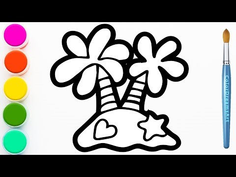 How to Draw a Coconut Tree | Step by Step