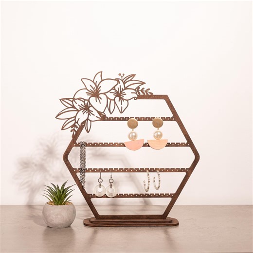 Wood Earring Organizer, Stand Jewelry, Jewelry Display Stand, Hanging Earring Storage, Earring Holder Organizer, Earring Stud Holder - Etsy