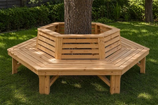 Hexagon Tree Bench Plans PDF | DIY Wooden Garden Tree Seat Blueprint - Etsy UK