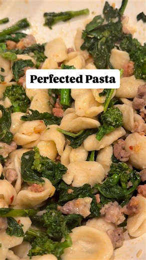 StatenIslandChef on Instagram: "Orecchiette with broccoli rabe, hot AND fennel sausage. Bitter, spicy, savory, sharp. Finished in the pan with Pecorino Romano the right way. If you know, you know. Recipe in the comments 👇 #statenislandchef #italianamerican #pastosa #orecchiette #broccolirabe"
