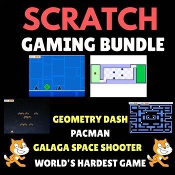 Scratch Gaming Bundle - 4 Step-by-Step Coding Projects 7th to 11th Grade