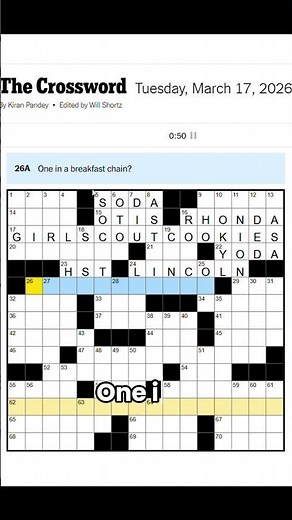 Can you answer all five of these NYT Crossword Clues? #crossword #wordpuzzlegame #puzzle
