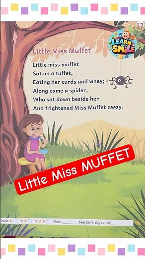 Little Miss Muffet Nursery rhyme for Children | Kids Learning #ukgrhymes
