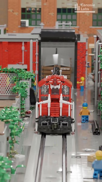 Running trains on my digital Lego layout for the first time. #lego #digitallego #blender