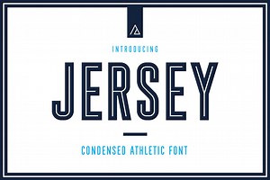 Jersey - Condensed Athletic Font, a Sans Serif Font by Aurora Graphics