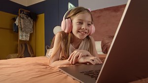 Young Girl Using a Laptop - Free Stock Video